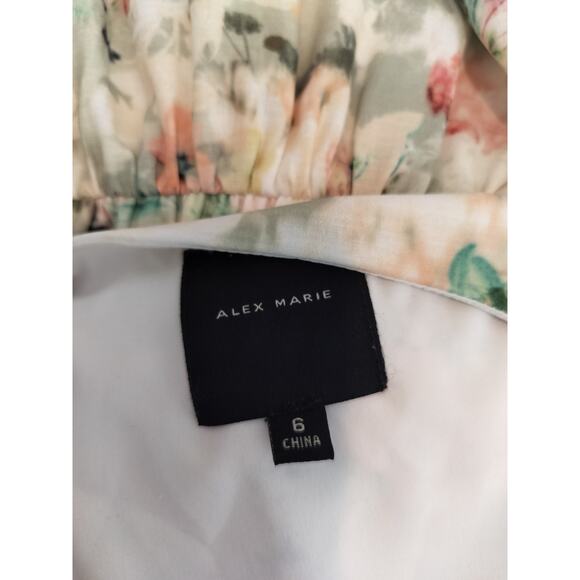 Alex Marie Floral Wrap Dress Midi Short Sleeve Cottage Boho - Picture 13 of 13